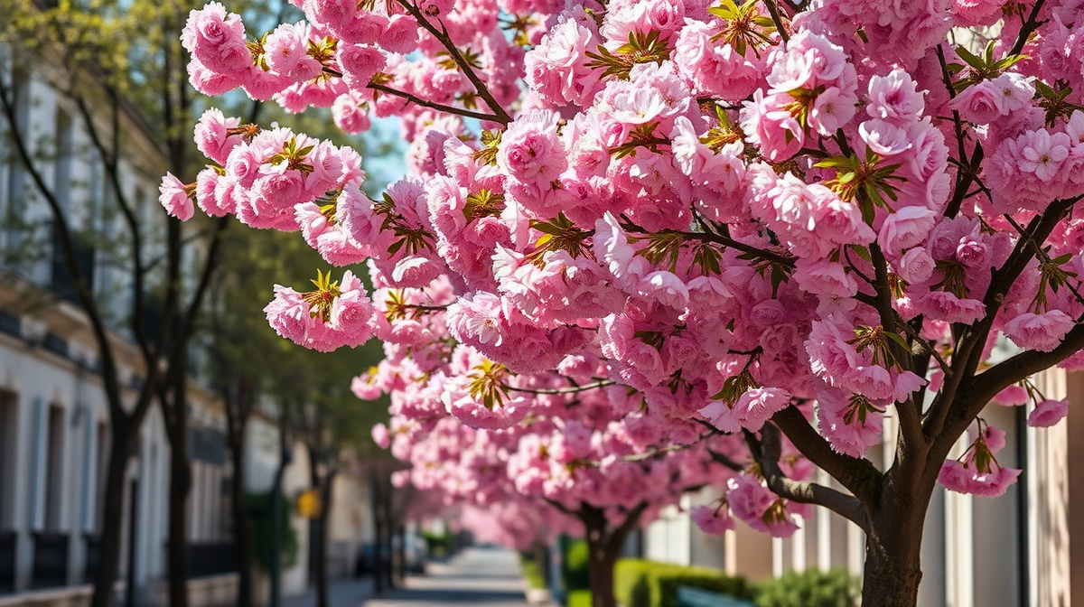 Les arbres à fleur rose
