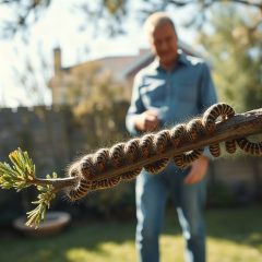 La chenille processionnaire dans un arbre