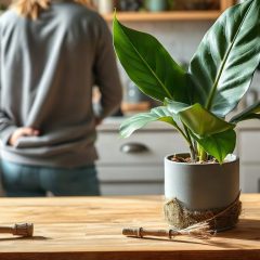 Le tuteur d'un monstera
